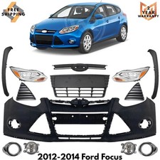 Front Bumper Cover Fascia Grille Assembly Kit For 2012-2014 Ford Focus