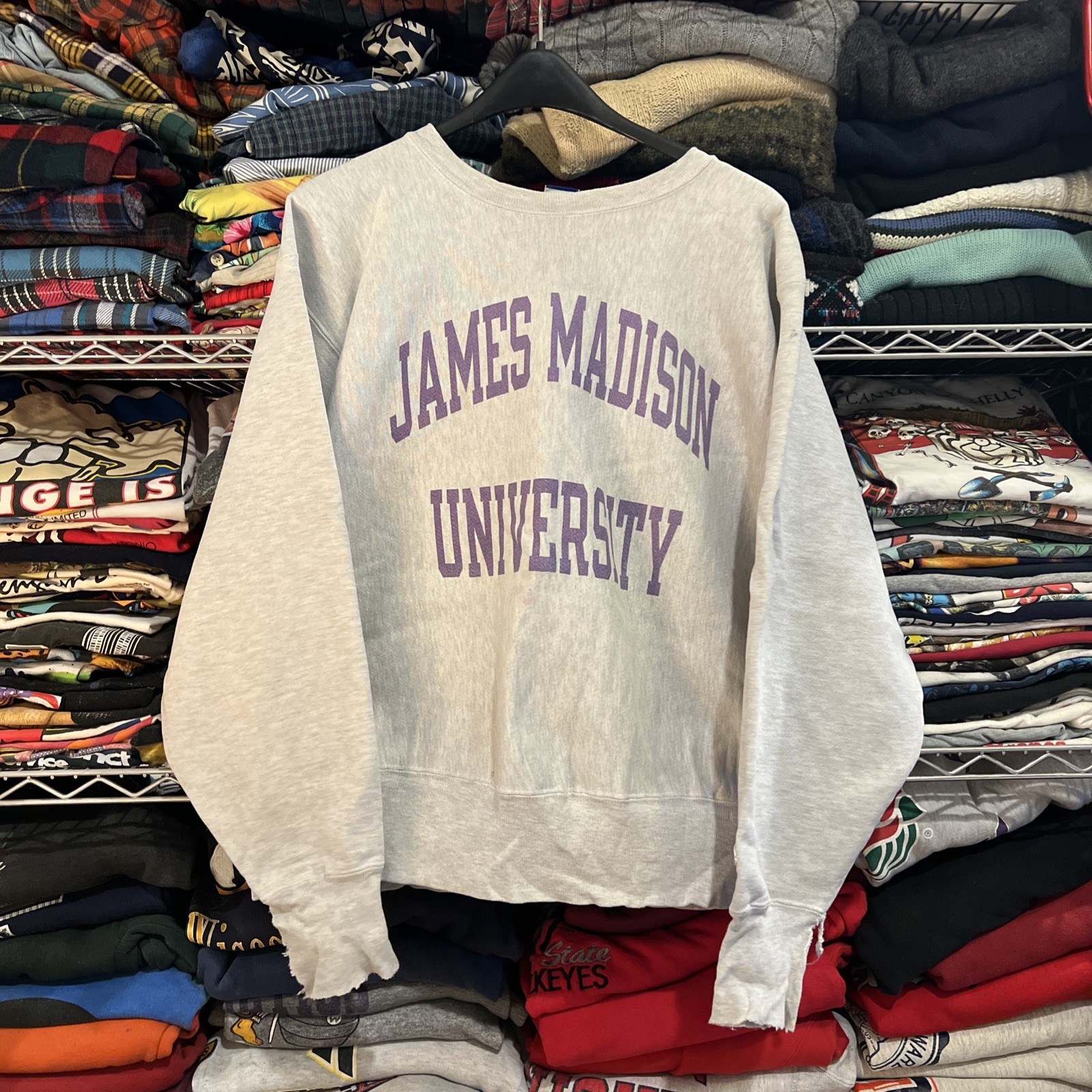 Vintage James Madison Dukes Hoodie Men’s L Champion Reverse Weave 80s 90s USA