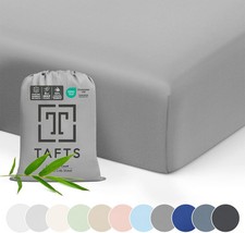 Tafts Crib Sheets, 100 Viscose derived from Bamboo Fitted, Girls, Boys Grey