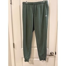 Adidas Mens Sage Green Fleece Jogger Sweatpants Tapered Activewear Pants Medium