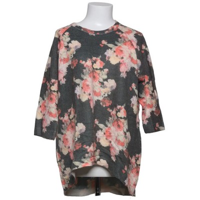 Mango, T-shirt, Größe: M, Grau/Mehrfarbig, Acryl/Mohair/Wolle, Blumen #oYO