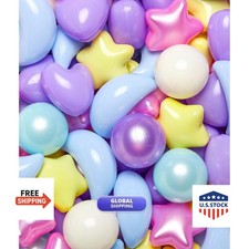TRENDPLAY Ball Pit Balls 200pcs Star Heart Moon Shape Pink Blue Yellow Purple