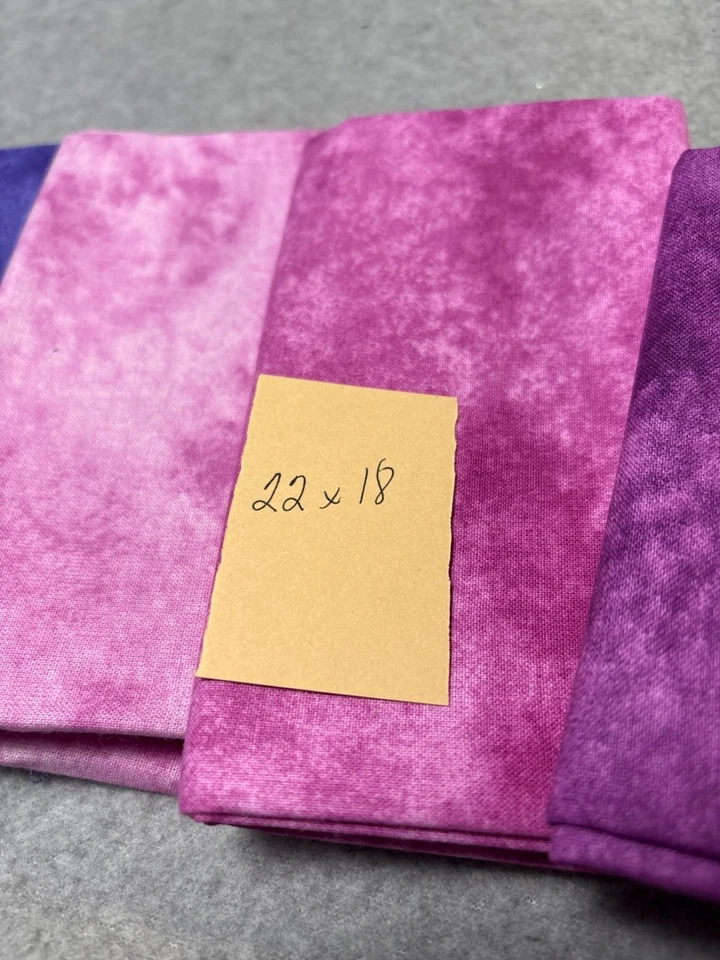 Fabric Fat Quarter Texture Bundle 4 Pcs Tie-Dye Look Pink/Purple Cotton Quilting - Image 4 of 4