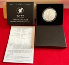 2022 US Mint American Eagle 99.9 Silver Coin Uncirculated (W)West Point Mint COA