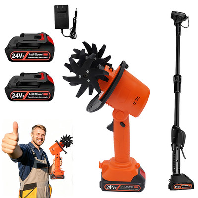 24V Cordless Tiller Cultivator Electric Powered Garden Rototiller w/ 2 Batteries