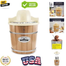 Maxi-Matic EIM-924L 4 quart Old Fashioned Electric Ice Cream Maker, Pine Bucket
