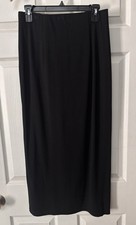 Vintage Black Maxi Skirt Size 10 Anne Klein A-line Made In USA Elastic Waist
