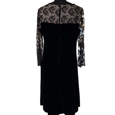 chinese dress ladies Lady Black Tie - Temptation Black Velvet Lace Midi Dress