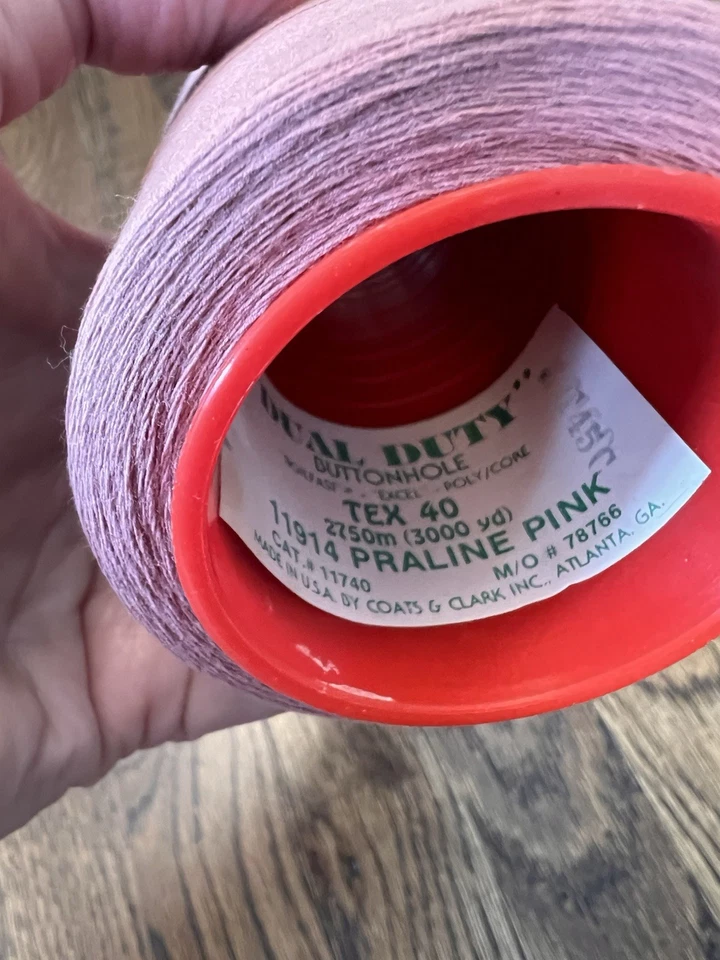 COATS Clark  Dual Duty Thread 100% Cotton 3000YD Cone pink green boilfast NEW - Image 4 of 4