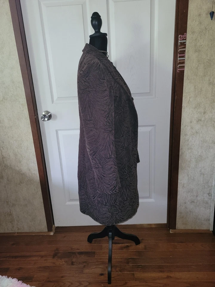 Abrigo largo medio diseño tigre marrón Giacca con bolsillos talla M Foto 4 de 4