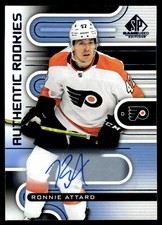 1999-00 Upper Deck SP Authentic rookies auto ronnie attard Auto Florida Panthers