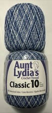 LOT of 2 Aunt Lydia's Classic Cotton Crochet Thread Size 10 in Shaded Blues