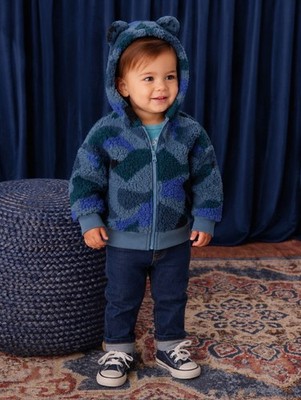 Tea Collection Bear Ear Sherpa Fleece Hoodie El Calafate 18-24M NWT