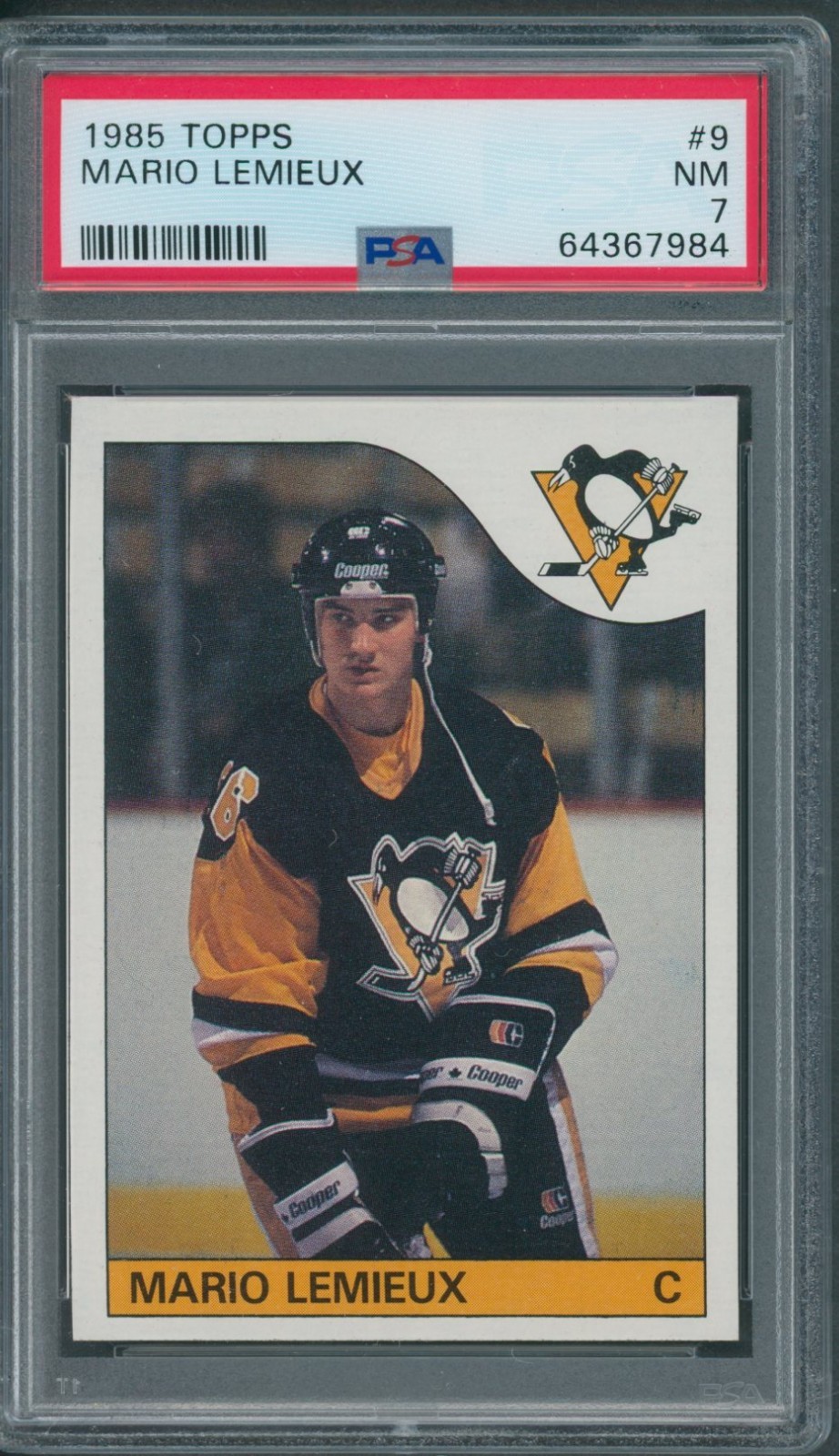 1985/86 Topps #9 Mario Lemieux PSA NM 7 *7984