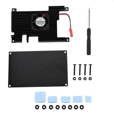 Aluminum Cover+Base+ Passive Cooling Fan+ Silicone Heatsinks For Orange Pi 5 N