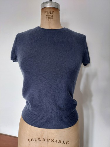 tse say 100% cashmere sweater crewneck cap sleeves purple women size Small