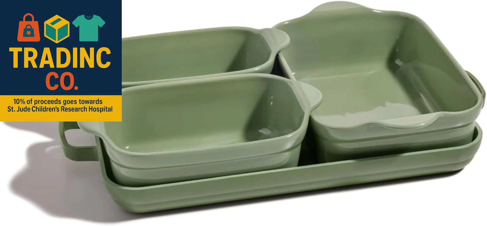 Bakeware Set | 5-Piece Nonstick, Toxin-Free, Ceramic, Cast Aluminum Set with Ove