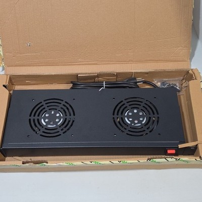 New NIB NavePoint Rack Cabinet Mounted Server Cooling System With 2 Fans, Black
