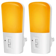 LOHAS Amber Night Light, Dimmable Plug in Yellow Night Light with Dusk to Daw...