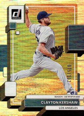 2022 DONRUSS SEASON STAT LINE PARALLEL #85 CLAYTON KERSHAW 075/102
