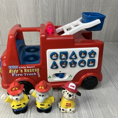 Vintage 1998 VTech Little People Smart Ride 'n Rescue Fire Truck WORKS Complete