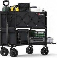 450LBS Wagons Carts Foldable  320L Beach Cart with All Terrain Wheels