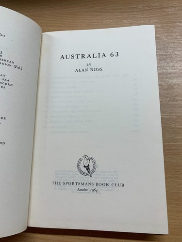 1964 "AUSTRALIA '63" CRICKET ALAN ROSS SPORTSMAN BOOK CLUB HB BOOK (P3) - Picture 4 of 16