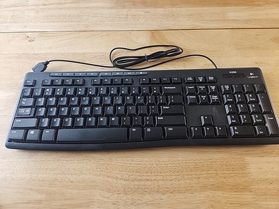 Logitech K200 Wired USB Keyboard Black TESTED 