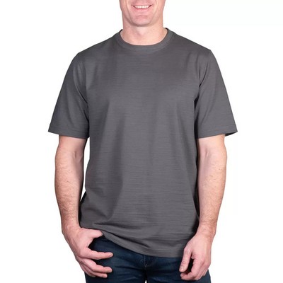 Kirkland Signature Herren Pima Baumwolle Slub T-Shirt in Grau, Medium