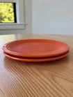 Vintage 2 FIESTA 9.5" LUNCH PLATES SET RADIOACTIVE RED ORANGE SUPERB CONDITION