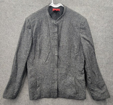 Burns Womens Gray Lightweight Jacket Size 16 100% Wool USA Made
