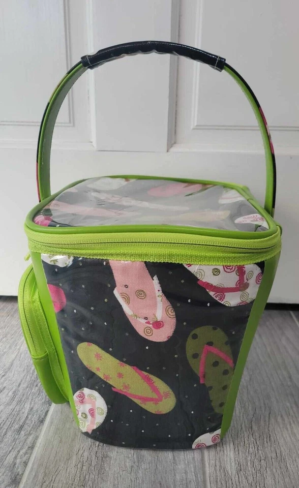 Bolso de Mano Picnic At Ascot Estampado Chanclas Aislado Refrigerador Almuerzo Cesta Verde Foto 3 de 4