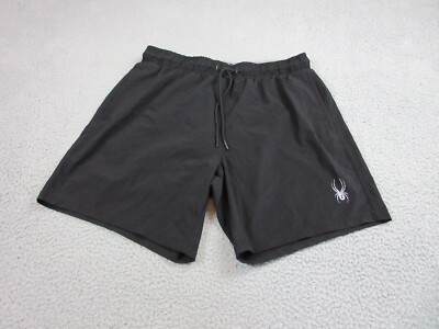 Spyder Swim Trunks Mens Extra Large Black Drawstring Lined Bathing Suit 30x19