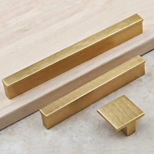 Brushed Brass Gold Drawer Pull Handle Modern style Cabinet Dresser Knob Pull 