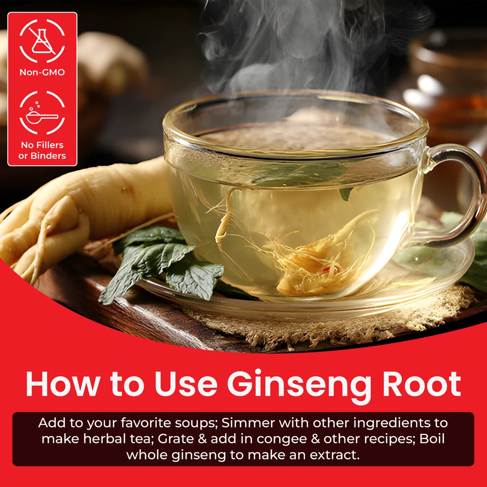 Raíces de ginseng americano 西洋参 (no transgénico, totalmente natural). Puntas de ginseng de Wisconsin Foto 4 de 4