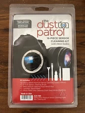 Sensor Cleaning Kit The Dust Patrol 16-piece 24mm 12 Swabs Brush Cloth Fluid