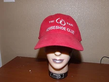 tri par horseshoe club hat red and white