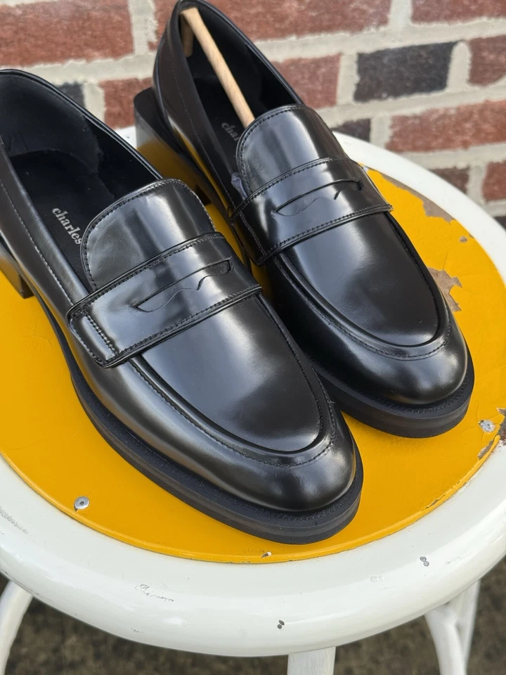 Mocasines Charles David Delusion Plataforma Cuero Negro Unisex Foto 4 de 4