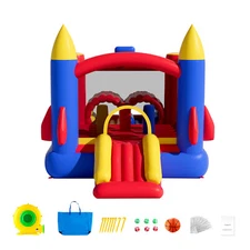 Inflatable Bounce House Bouncy Jumping Castle with Blower Slide for Kids
