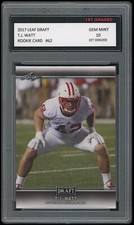 T.J. WATT 2017 LEAF DRAFT 1ST GRADED 10 ROOKIE CARD #62 PITTSBURGH STEELERS TJ