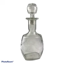 Vintage Owen Clear Glass Liqour Bottle Decanter D396 w/ Glass Stopper