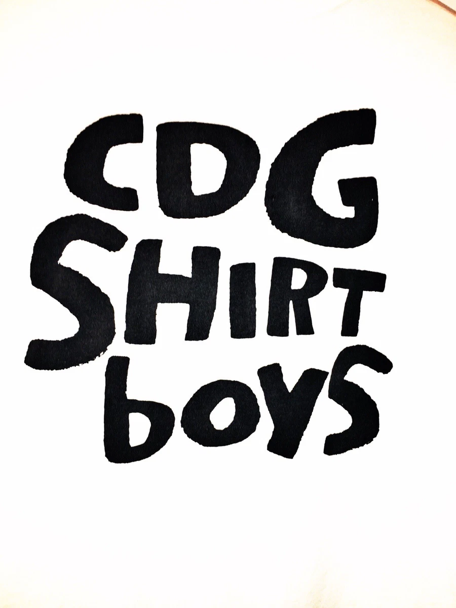 COMME DES GARCONS SHIRT BOYS white logo print tshirt Size L | eBay