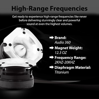 Audio360 4-Inch Super Tweeter Speaker, 4 Ohm, 1800W Max Power