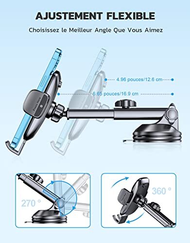 CIRYCASE Support Téléphone Voiture 2023 Amélioré Ventouse Ultra Puissante Por... - Photo 6 sur 12