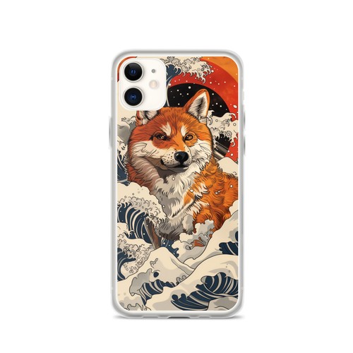 Ukiyo-e Style Shiba Inu in Waves iPhone Case - Picture 5 of 29
