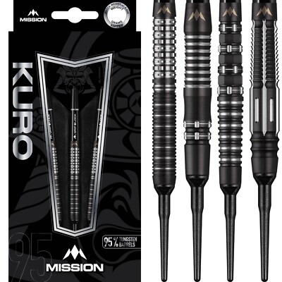 Mission | Kuro | Soft Tip Darts Set | 19g-23g | verschiedene Gewichte