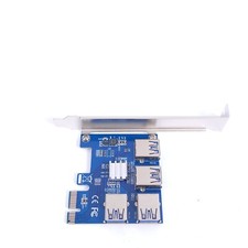 PCI-E to USB Adapter 4-port PCI-E X1 to USB 3.0 Riser Card Extender Board Mining