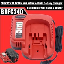 Charger For Black Decker 9.6V 12V 14.4V 18V 24V HPB18 Battery BDCCN24 BDFC240