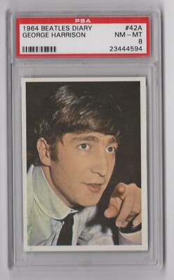 George Harrison 1964 Beatles Diary PSA 8 NM-MT Graded Card #42A | eBay