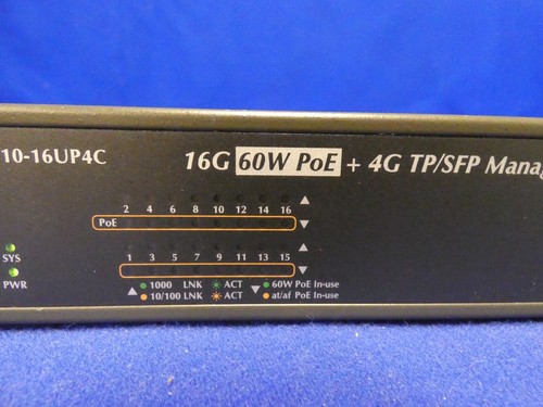 Planet GS-4210-16UP4C 16G 60W PoE + 4G TP/SFP Managed Switch, Has Noisy Fans - Picture 3 of 10